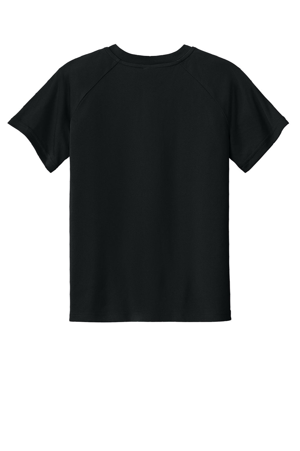 Sport-Tek YST359 Youth Moisture Wicking Competitor 2-Button Short Sleeve Henley Black Flat Back