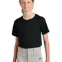 Sport-Tek Youth Moisture Wicking Competitor 2-Button Short Sleeve Henley - Black