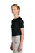 Sport-Tek YST359 Youth Moisture Wicking Competitor 2-Button Short Sleeve Henley Black Model Side