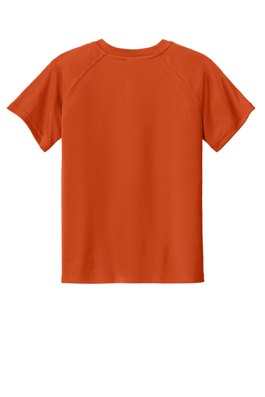 Sport-Tek YST359 Youth Moisture Wicking Competitor 2-Button Short Sleeve Henley Deep Orange Flat Back