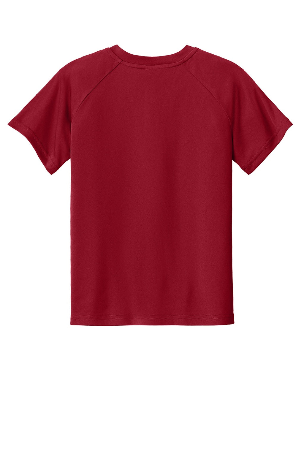 Sport-Tek YST359 Youth Moisture Wicking Competitor 2-Button Short Sleeve Henley Deep Red Flat Back