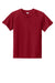 Sport-Tek YST359 Youth Moisture Wicking Competitor 2-Button Short Sleeve Henley Deep Red Flat Front