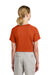 Sport-Tek YST359 Youth Moisture Wicking Competitor 2-Button Short Sleeve Henley Deep Orange Model Back
