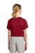 Sport-Tek YST359 Youth Moisture Wicking Competitor 2-Button Short Sleeve Henley Deep Red Model Back