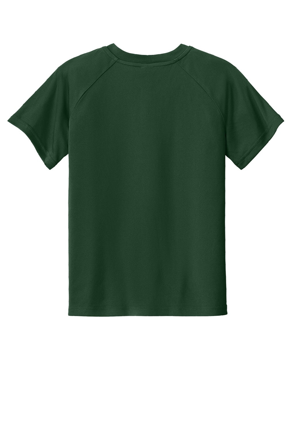 Sport-Tek YST359 Youth Moisture Wicking Competitor 2-Button Short Sleeve Henley Forest Green Flat Back