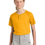 Sport-Tek Youth Moisture Wicking Competitor 2-Button Short Sleeve Henley - Gold