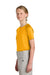 Sport-Tek YST359 Youth Moisture Wicking Competitor 2-Button Short Sleeve Henley Gold Model Side