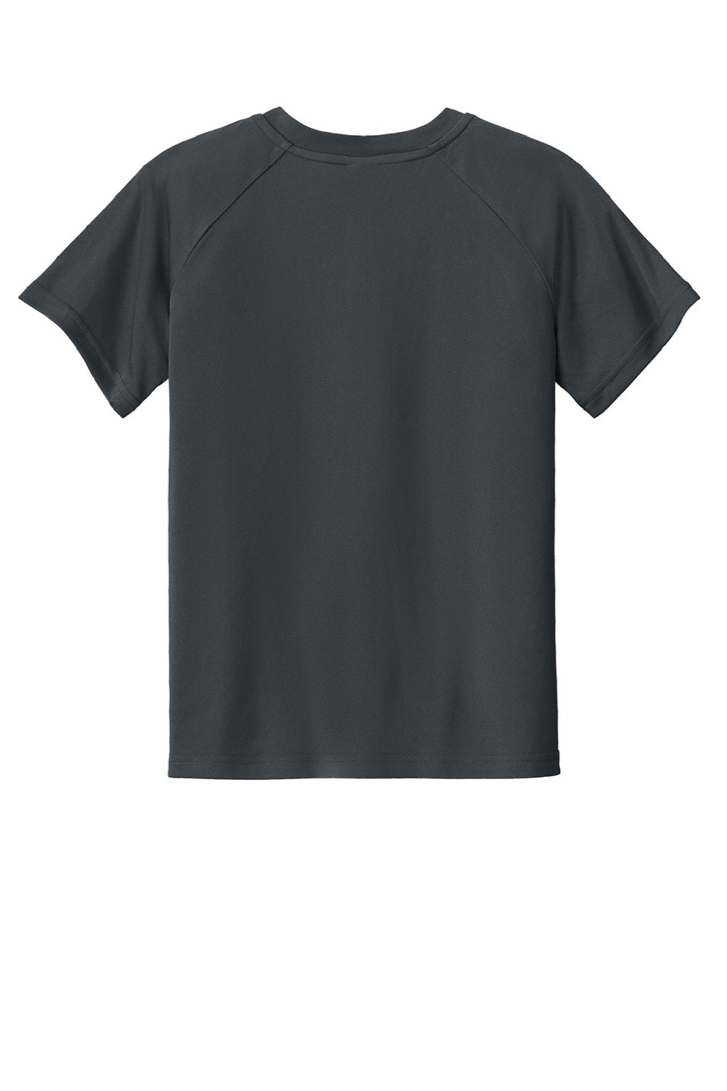 Sport-Tek YST359 Youth Moisture Wicking Competitor 2-Button Short Sleeve Henley Iron Grey Flat Back