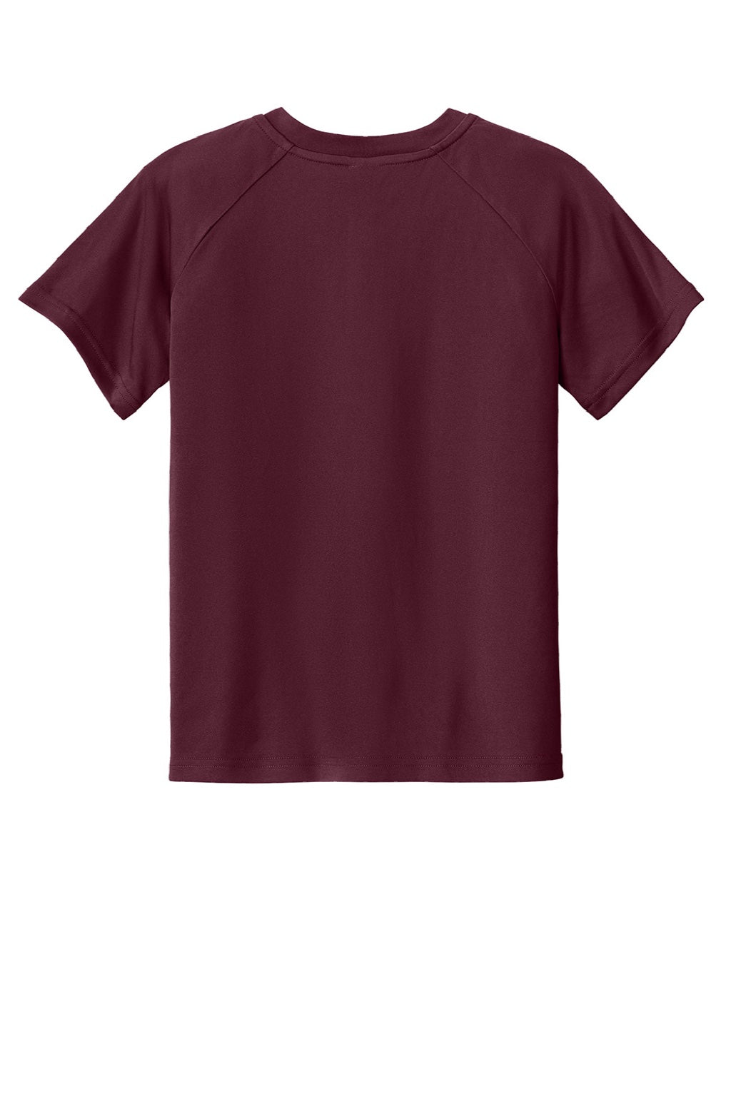 Sport-Tek YST359 Youth Moisture Wicking Competitor 2-Button Short Sleeve Henley Maroon Flat Back