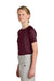 Sport-Tek YST359 Youth Moisture Wicking Competitor 2-Button Short Sleeve Henley Maroon Model Side