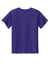 Sport-Tek YST359 Youth Moisture Wicking Competitor 2-Button Short Sleeve Henley Purple Flat Back