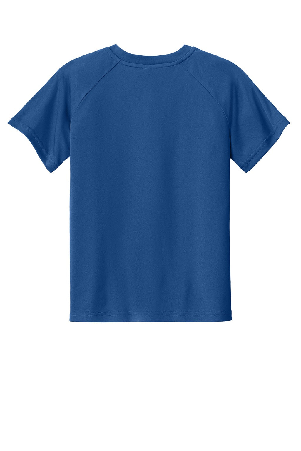 Sport-Tek YST359 Youth Moisture Wicking Competitor 2-Button Short Sleeve Henley Royal Blue Flat Back