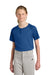 Sport-Tek YST359 Youth Moisture Wicking Competitor 2-Button Short Sleeve Henley Royal Blue Model Front