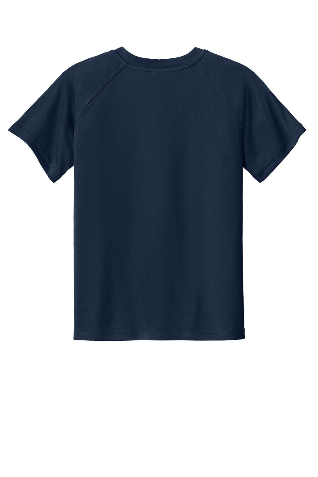 Sport-Tek YST359 Youth Moisture Wicking Competitor 2-Button Short Sleeve Henley True Navy Blue Flat Back
