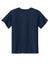 Sport-Tek YST359 Youth Moisture Wicking Competitor 2-Button Short Sleeve Henley True Navy Blue Flat Back