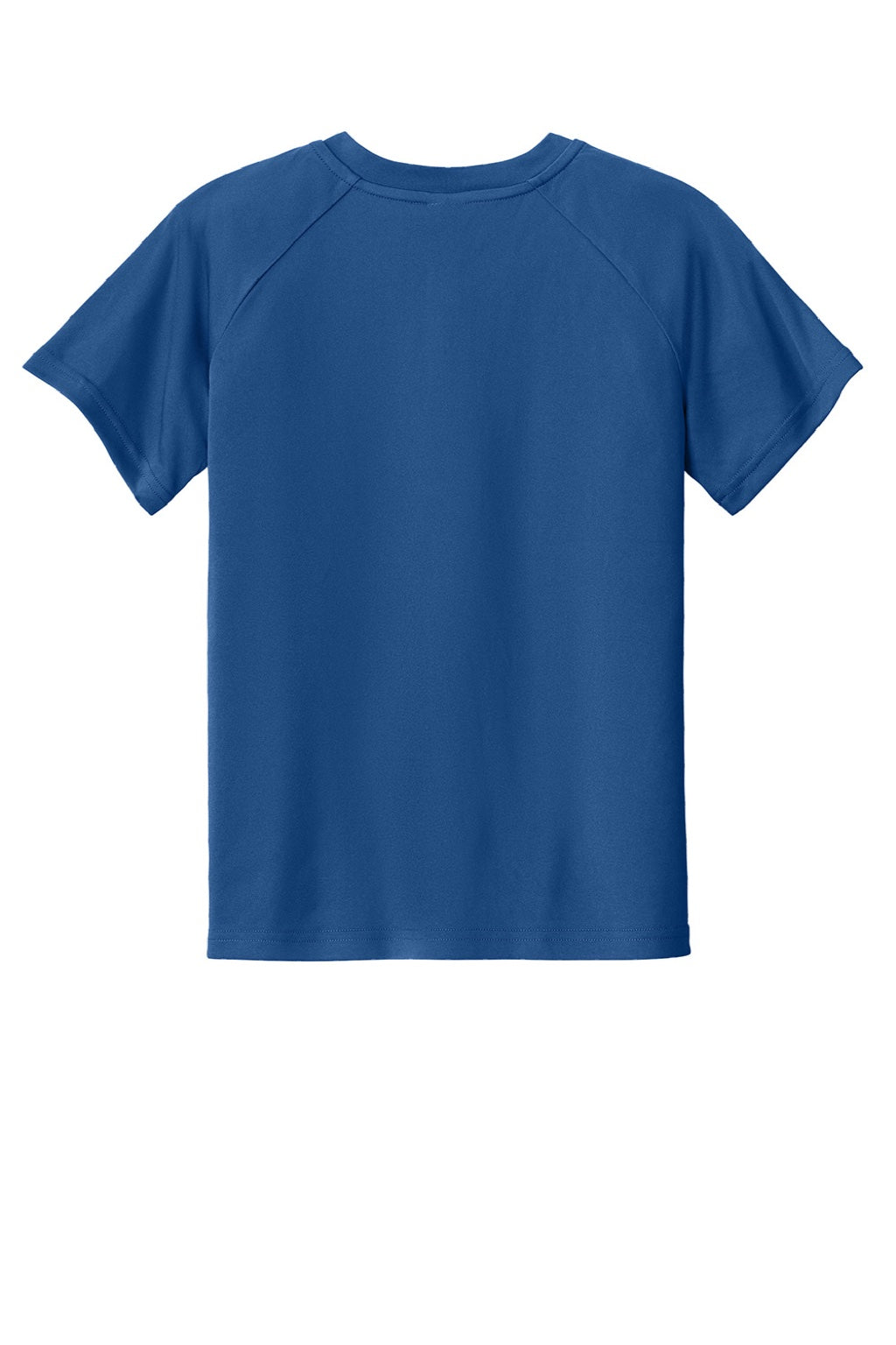 Sport-Tek YST359 Youth Moisture Wicking Competitor 2-Button Short Sleeve Henley True Royal Blue Flat Back
