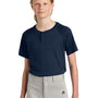 Sport-Tek Youth Moisture Wicking Competitor 2-Button Short Sleeve Henley - True Navy Blue