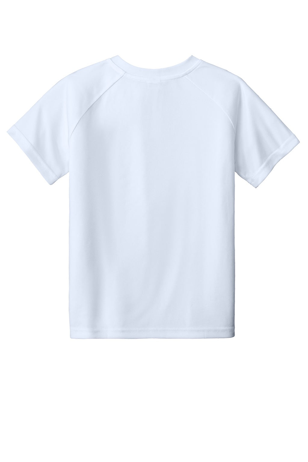 Sport-Tek YST359 Youth Moisture Wicking Competitor 2-Button Short Sleeve Henley White Flat Back