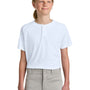 Sport-Tek Youth Moisture Wicking Competitor 2-Button Short Sleeve Henley - White