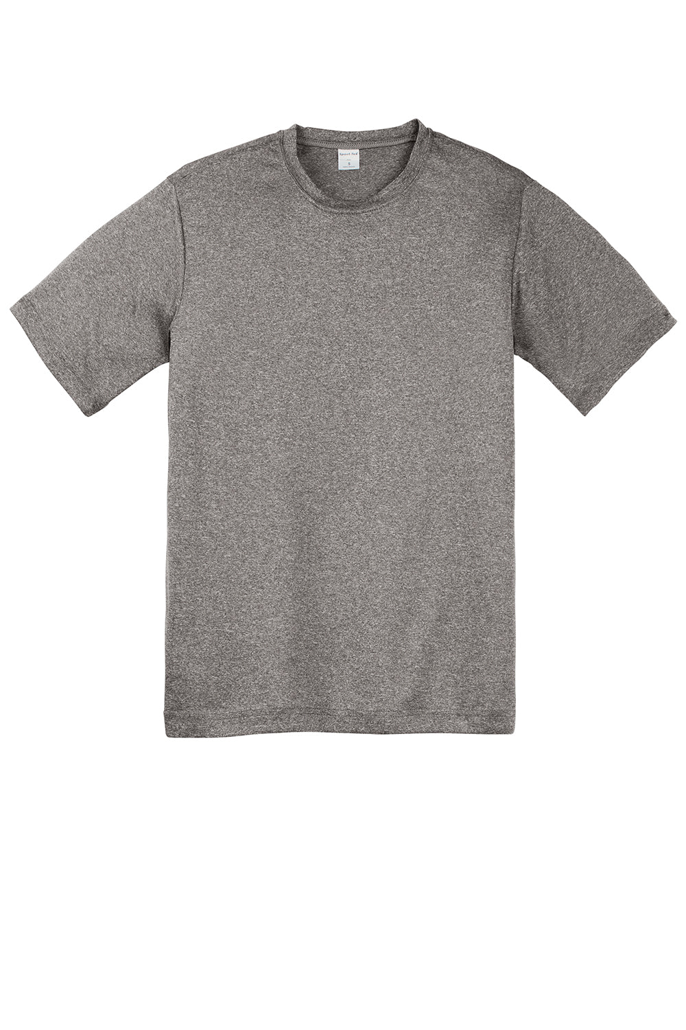 Sport-Tek YST360 Youth Contender Heather Moisture Wicking Short Sleeve Crewneck T-Shirt Heather Vintage Grey Flat Front