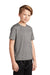 Sport-Tek YST360 Youth Contender Heather Moisture Wicking Short Sleeve Crewneck T-Shirt Heather Vintage Grey Model 3q