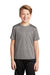 Sport-Tek YST360 Youth Contender Heather Moisture Wicking Short Sleeve Crewneck T-Shirt Heather Vintage Grey Model Front