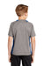 Sport-Tek YST361 Youth Contender Heather Moisture Wicking Short Sleeve Crewneck T-Shirt Heather Vintage Grey/True Royal Blue Model Back