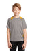 Sport-Tek YST361 Youth Contender Heather Moisture Wicking Short Sleeve Crewneck T-Shirt Heather Vintage Grey/Gold Model Front