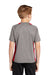 Sport-Tek YST361 Youth Contender Heather Moisture Wicking Short Sleeve Crewneck T-Shirt Heather Vintage Grey/True Red Model Back
