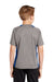 Sport-Tek YST361 Youth Contender Heather Moisture Wicking Short Sleeve Crewneck T-Shirt Heather Vintage Grey/Royal Blue Model Back