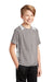 Sport-Tek YST361 Youth Contender Heather Moisture Wicking Short Sleeve Crewneck T-Shirt Heather Vintage Grey/White Model 3q