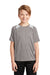 Sport-Tek YST361 Youth Contender Heather Moisture Wicking Short Sleeve Crewneck T-Shirt Heather Vintage Grey/White Model Front