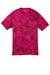 Sport-Tek YST370 Youth CamoHex Moisture Wicking Short Sleeve Crewneck T-Shirt Raspberry Pink Flat Front