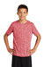 Sport-Tek YST390 Youth Electric Heather Moisture Wicking Short Sleeve Crewneck T-Shirt Deep Red Electric Model Front