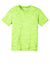 Sport-Tek YST390 Youth Electric Heather Moisture Wicking Short Sleeve Crewneck T-Shirt Lime Shock Green Electric Flat Front