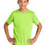 Sport-Tek Youth Electric Heather Moisture Wicking Short Sleeve Crewneck T-Shirt - Lime Shock Green Electric - Closeout