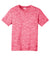 Sport-Tek YST390 Youth Electric Heather Moisture Wicking Short Sleeve Crewneck T-Shirt Power Pink Electric Flat Front