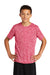 Sport-Tek YST390 Youth Electric Heather Moisture Wicking Short Sleeve Crewneck T-Shirt Power Pink Electric Model Front