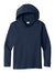 Sport-Tek YST420LSH Youth Posi-UV Pro Moisture Wicking Long Sleeve Hooded T-Shirt Hoodie True Navy Blue Flat Front