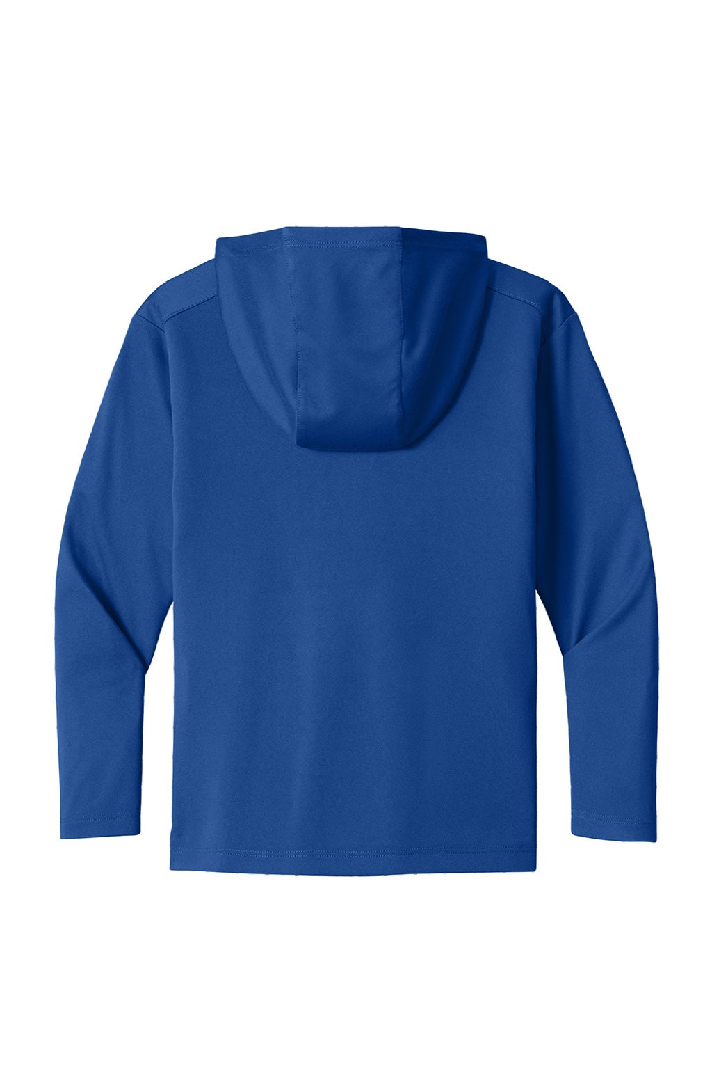 Sport-Tek YST420LSH Youth Posi-UV Pro Moisture Wicking Long Sleeve Hooded T-Shirt Hoodie True Royal Blue Flat Back