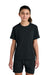Sport-Tek YST440 Youth Club Moisture Wicking Short Sleeve Crewneck T-Shirt Black/Black Model Front