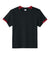Sport-Tek YST440 Youth Club Moisture Wicking Short Sleeve Crewneck T-Shirt Black/Deep Red Flat Front