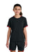 Sport-Tek YST440 Youth Club Moisture Wicking Short Sleeve Crewneck T-Shirt Black/Deep Red Model Front