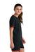 Sport-Tek YST440 Youth Club Moisture Wicking Short Sleeve Crewneck T-Shirt Black/Deep Red Model Side