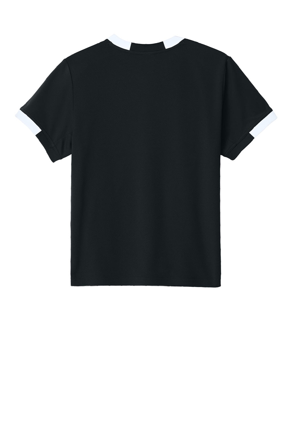 Sport-Tek YST440 Youth Club Moisture Wicking Short Sleeve Crewneck T-Shirt Black/White Flat Back