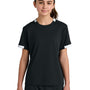 Sport-Tek Youth Club Moisture Wicking Short Sleeve Crewneck T-Shirt - Black/White