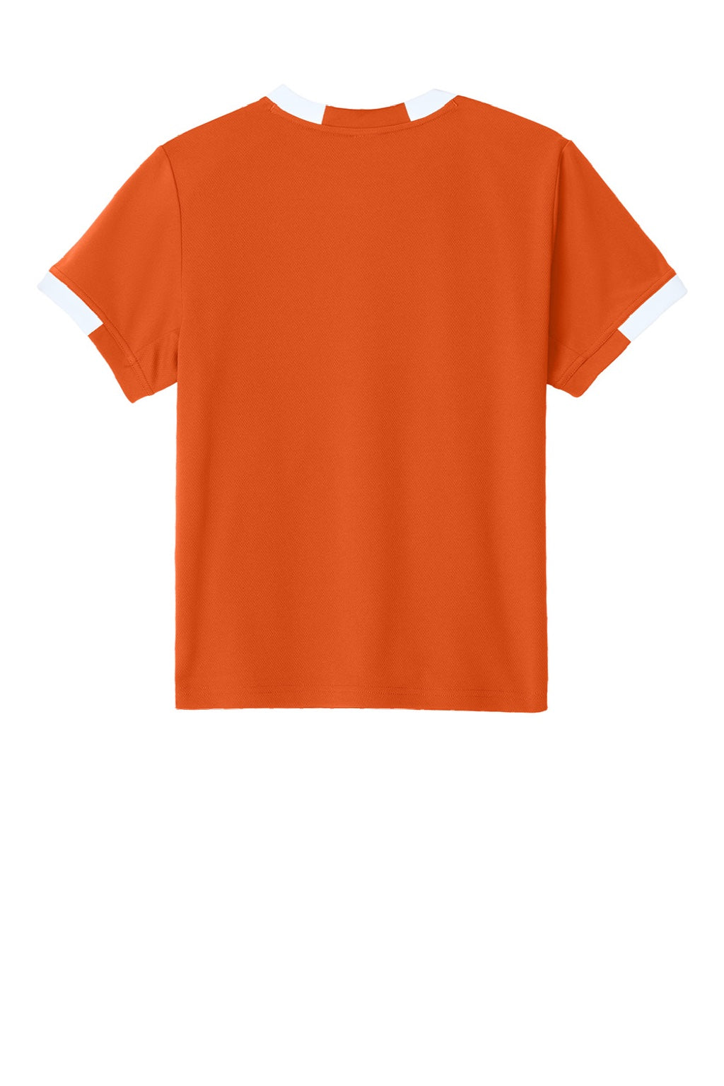 Sport-Tek YST440 Youth Club Moisture Wicking Short Sleeve Crewneck T-Shirt Deep Orange/White Flat Back