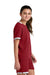 Sport-Tek YST440 Youth Club Moisture Wicking Short Sleeve Crewneck T-Shirt Deep Red/White Model Side