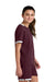 Sport-Tek YST440 Youth Club Moisture Wicking Short Sleeve Crewneck T-Shirt Maroon/White Model Side