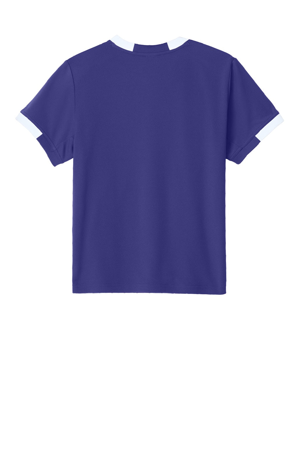Sport-Tek YST440 Youth Club Moisture Wicking Short Sleeve Crewneck T-Shirt Purple/White Flat Back